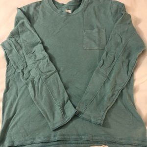 GAP MENS WASHED FIT CREW TURQUOISE SIZE LARGE.